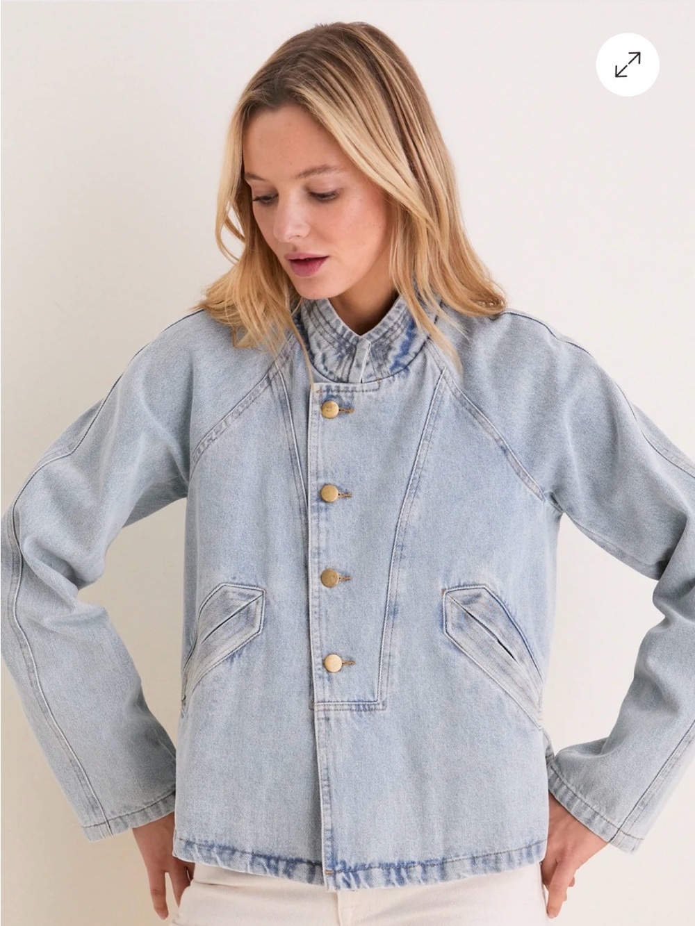 Pomander Place Light Wash Denim Button Jacket